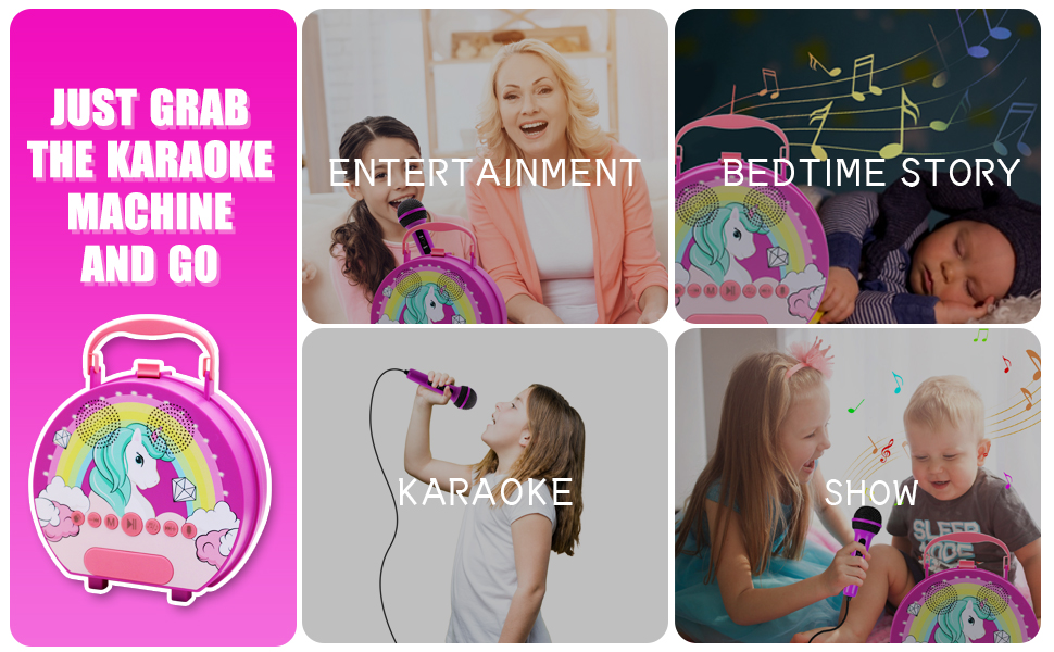 Kids Karaoke Machine for Girls Boys with 2 Microphones