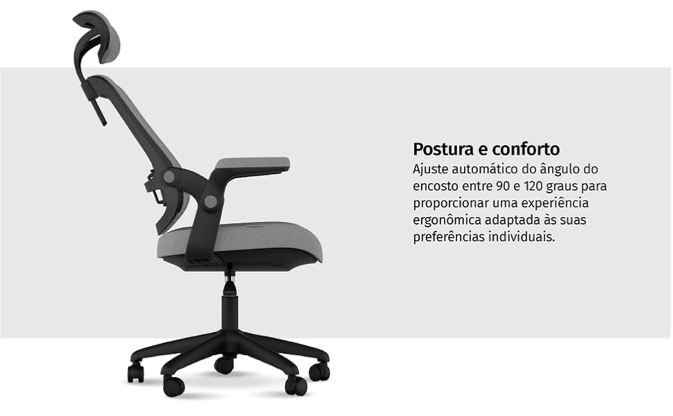 Postura e conforto, ajuste automático do ângulo