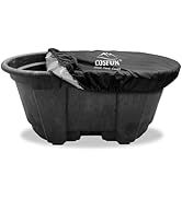 COSFUN 100 Gallon Oval Stock Tank Cover,Waterproof Dust Proof Anti-UV Ice Bath Cover,Keep Stock T...