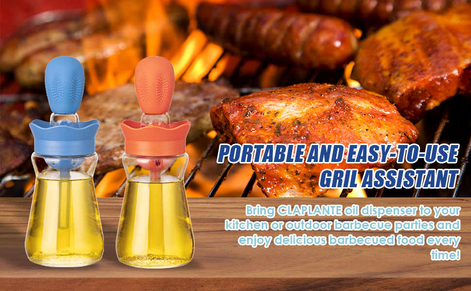 Claplante 2 Pack Glass Oil Dispenser Bottle, Olive Oil