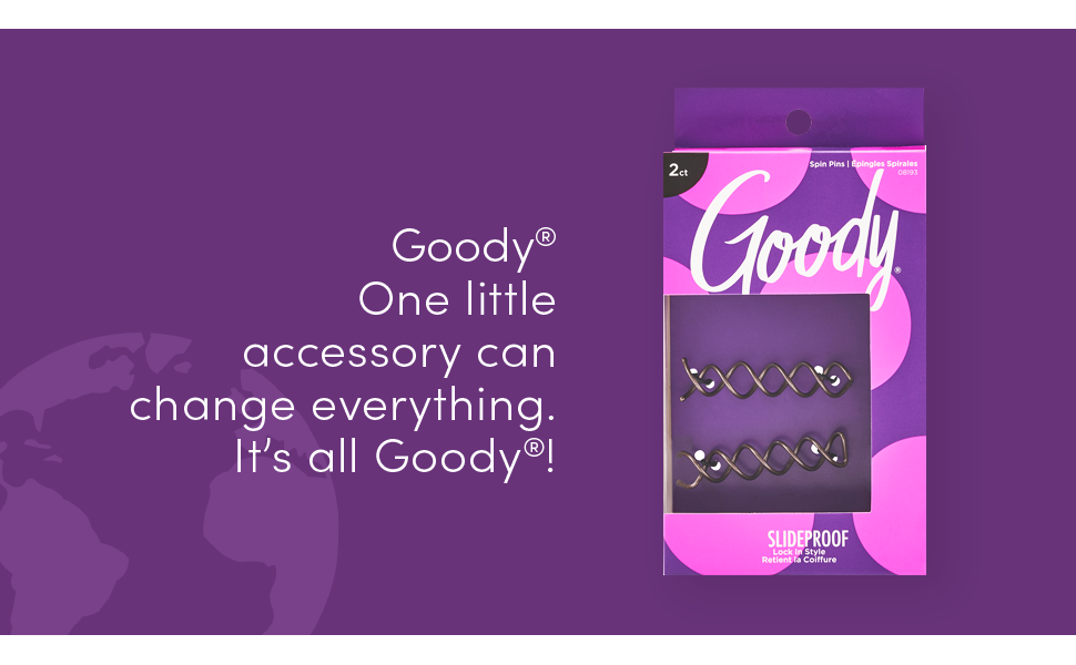 Goody Hair Spin Pin, 2 Count Mini Corkscrew Hair Pins for