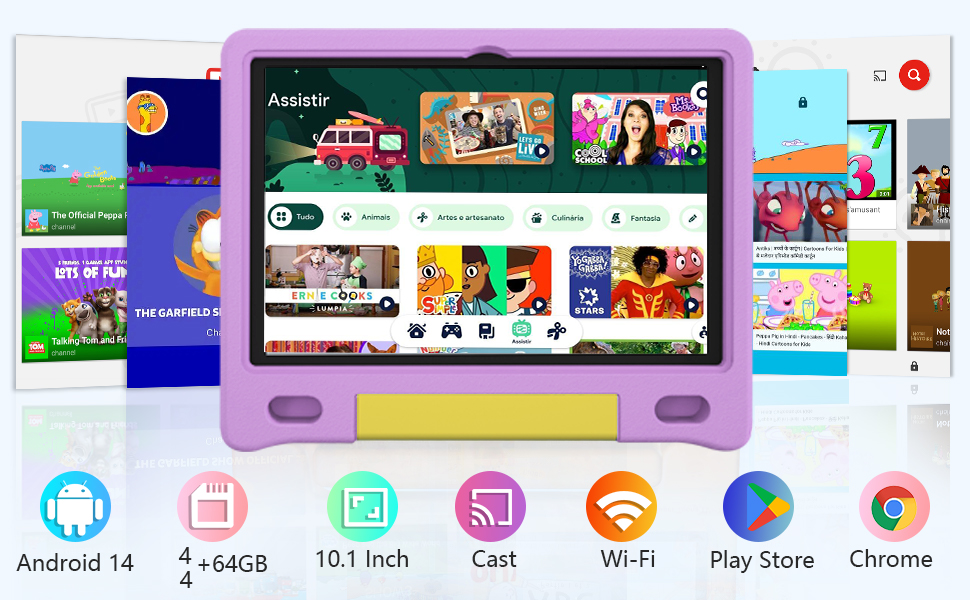 Kids Android Tablet 10 Inch 64GB Wi-Fi Playstore Toddler Tablet