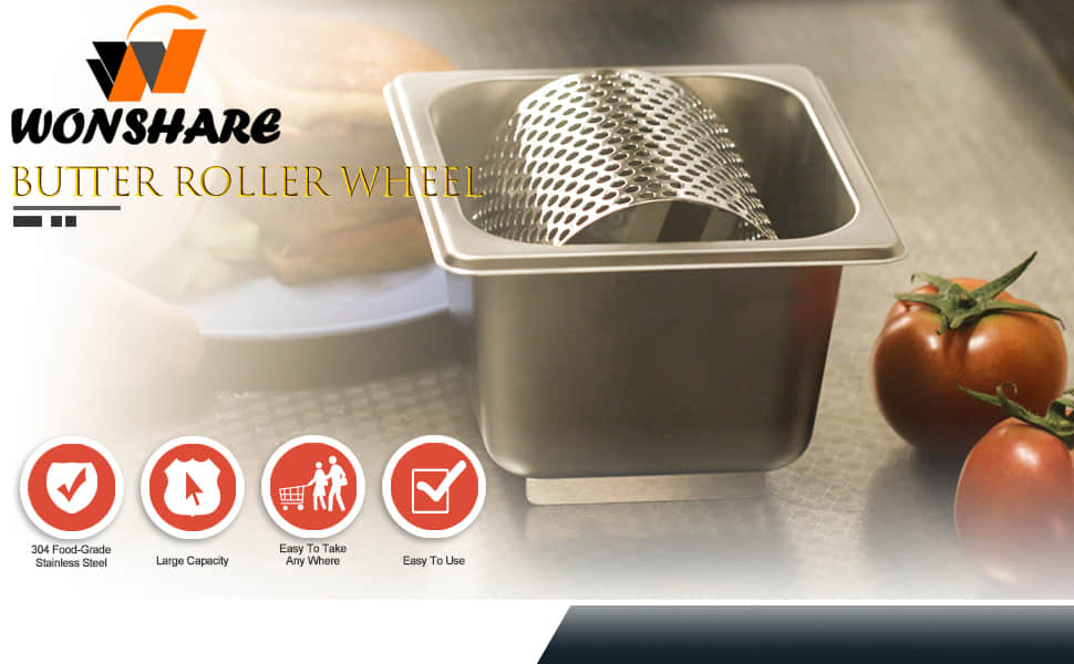 W WONSHARE Butter Roller,304 Stainless Steel Butter