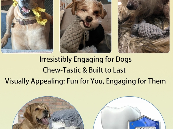 ADUCK Pet Puppy Dog Cotton Rope Chew Toys for Teeth Cleaning, Elephant and Giraffe Design