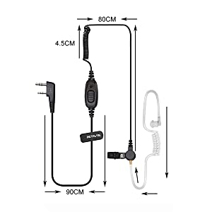 Retevis Acoustic Tube Walkie Talkie Earpiece with Mic, Coil, 2 Pin, for RT22 RT68 RT21 H-777 RT27 RT86 RB26 RB89, Compatible with pxton SAMCOM Kenwood Two-Way Radio, 2 Way Radio Earpiece(2 Pack) 18 Walkie Talkies Earpiece with Long Distance Cable