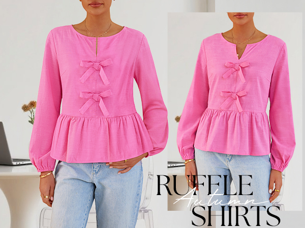 トップス pumpum Amazon.com: ZESICA Women's Long Sleeve Babydoll Tops