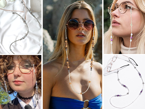 Eye Glasses Chain For Women Crystal Beaded Eyeglasses Holders