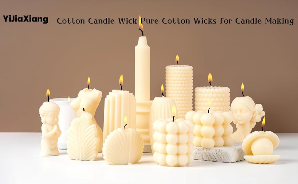 YiJiaXiang Candle Wicks, 200 ft 24 Ply Candle Wick Roll