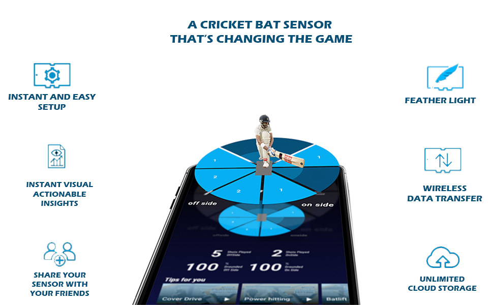 str8bat Sensor Cricket Bat Sensor, Motion Sensor for Cricket, Bat