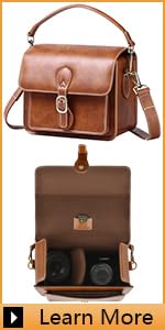 Cwatcun Camera Shoulder Bag Compact Camera Case Waterproof Retro Compatible for Canon Nikon Sony ...