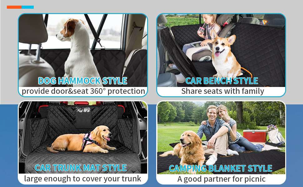 Famstar Dog Car Seat Cover for Back Seat 100 Waterproof