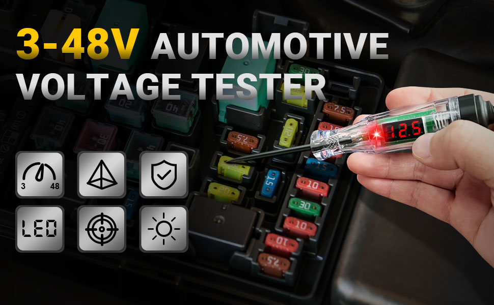 Test Light Automotive 348V Digital LED Circuit Tester