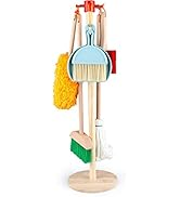 Wondertoys Kids Cleaning Set 7 Piece Wooden Detachable Cleaning Set Includes Housekeeping Broom, ...