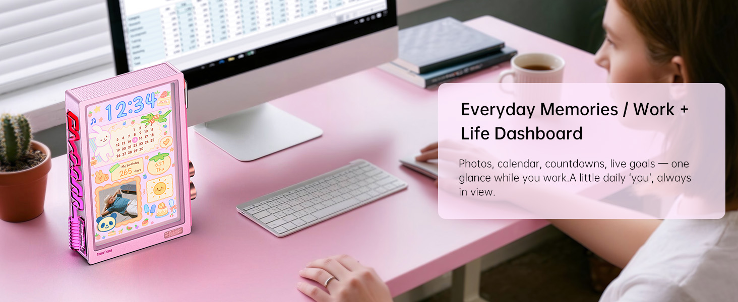 daily desk display shared photos / reminders/ calendar updates life and relationship moments