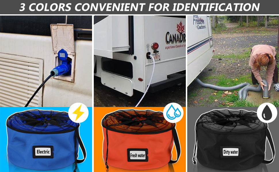 HUICOCY 1 Pack RV Hose Storage Bag with Editable Card