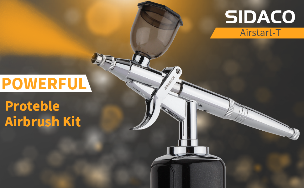 Sidaco Powerful Cordless Airbrush Set, Adjustable Air Pressure Airbrush