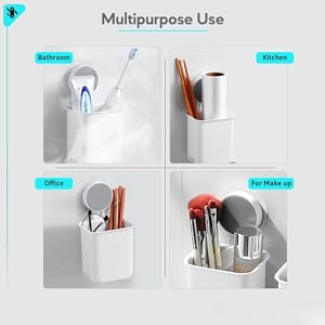 2 Pack Self Adhesive Toothbrush Holder - Bathroom Organizer -12