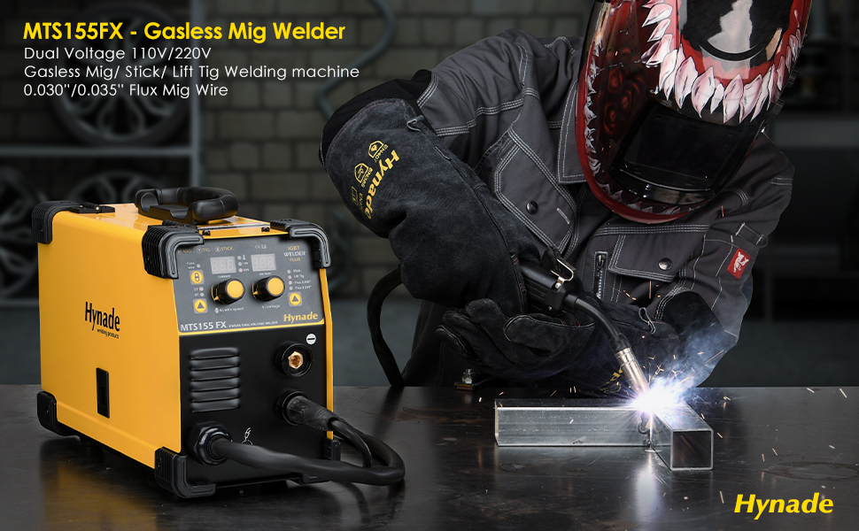 hynade MIG Welder MTS155 FX,Gasless Flux Mig Welding Machine