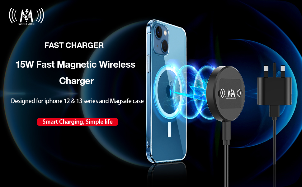 KKM Wireless Charger, Compatible with MagSafe Charger/iPhone