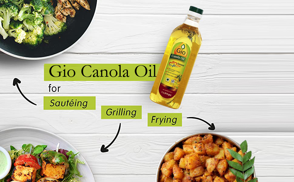 Gio Canola Oil 1 Litre Bottle, Canola Oil, Canola Cooking Oil, Cooking
