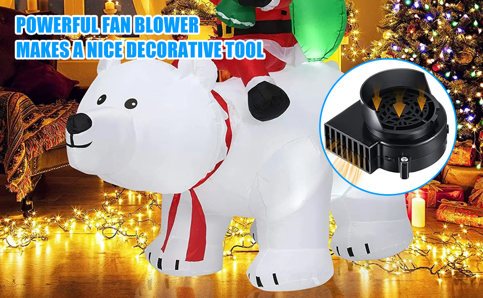 Inflatable Air Blower Replacement, 12V 1.5A Fan Blower Motor with 3 LED