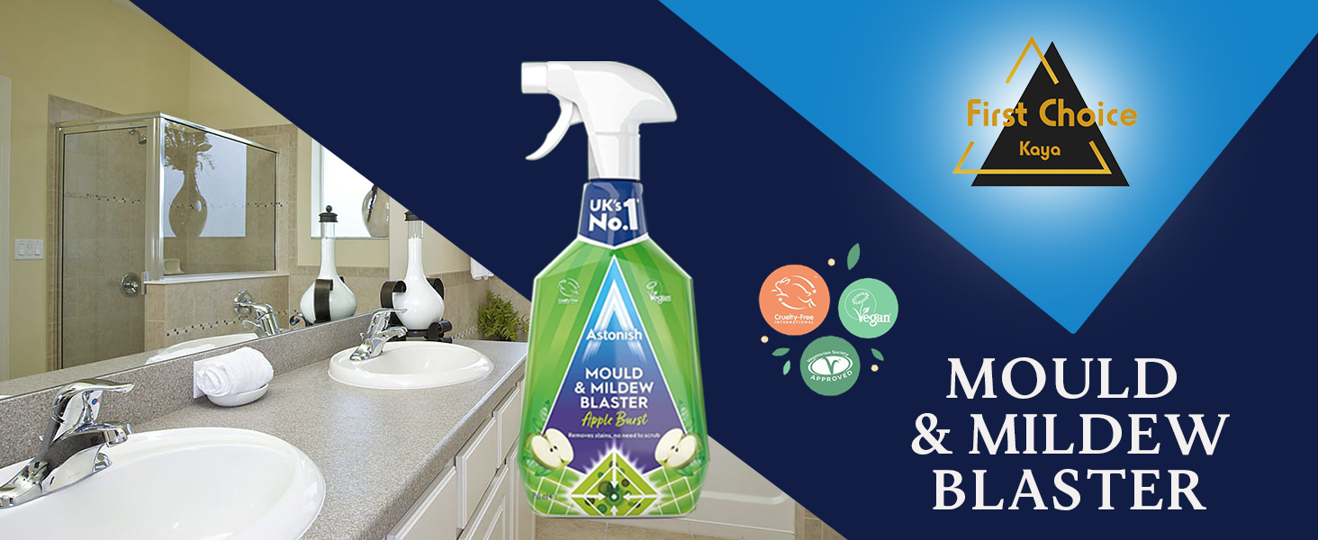 Astonish Mould and Mildew Remover Spray for Grout Cleaner, Mold Remover