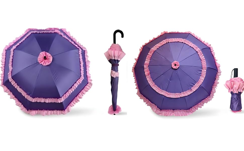 Amazon | ロリータ 日傘 フリル レース ピンク 晴雨兼用