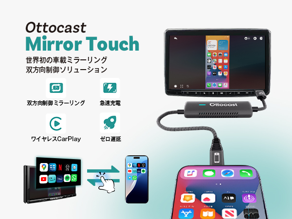 Amazon.co.jp: 【公式】オットキャスト Ottocast Mirror Touch