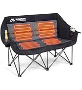 Huskfirm Heated Double Camping Chair, Heated Camping Chair with 3 Adjustable Temperatures and 4 H...