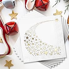 Star Party Napkins Cocktail Disposable Paper Gold Foil 50