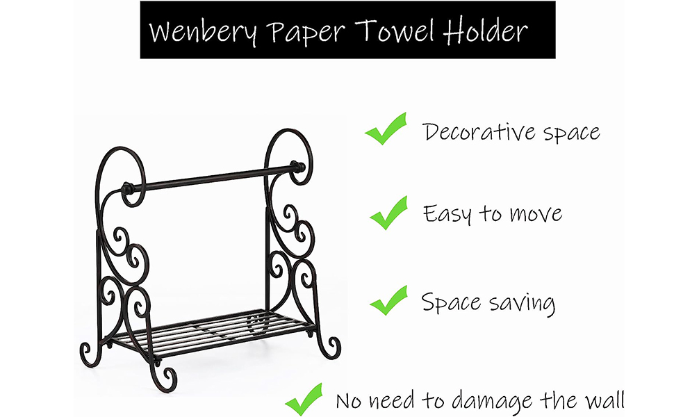 Wenbery Paper Towel Holder Stand 16.5" H Free Standing