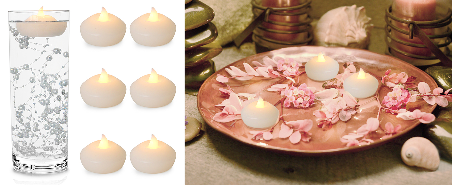 LARDUX Pack of 24 LED Floating Candles 2 Inch Flameless Small Plastic Floating Tea