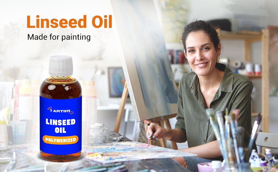 7 Artists Premium Polymerized Linseed Oil For Oil Paint 250 ml Oil