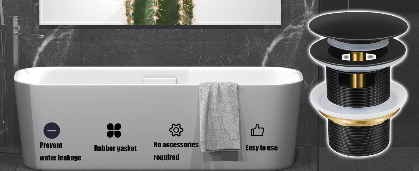 FERUERW Popup Drain Kit for Freestanding Bathtub Tub Drain/Stopper,Freestanding