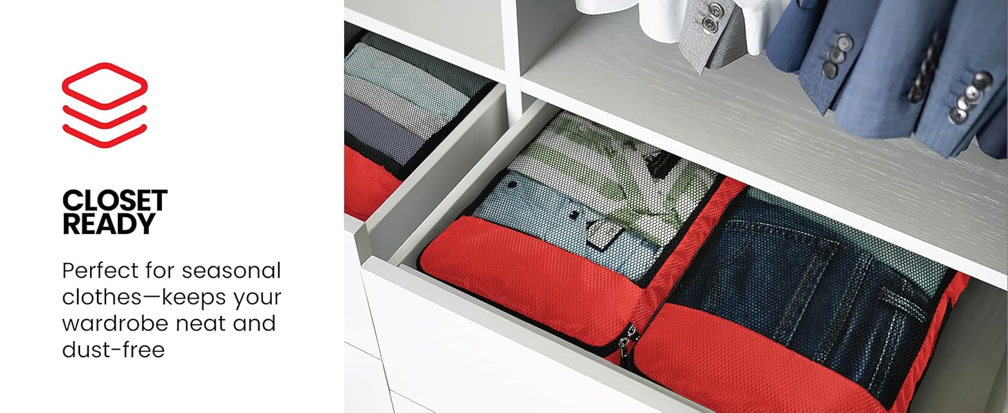 packing cubes, closet ready, wardrobe organiser