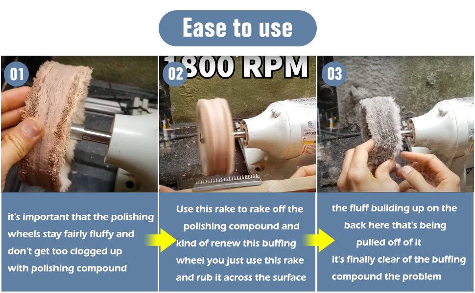 LvnRaay 15" Buff Rake Tool,Buffing Wheel Rake for Compound