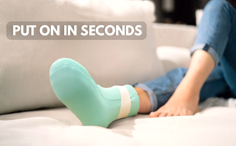 LEOXE Ankle Foot Ice Pack Wrap, Reusable Cold Therapy Gel Sock for