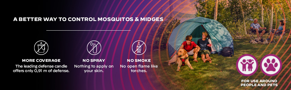 15-foot zone of mosquito protection. Powered by a safe and compact 12-hour fuel cartridge