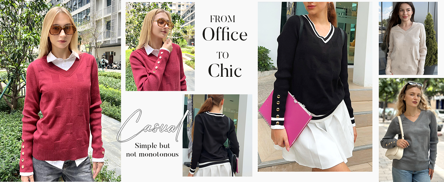 dressy sweaters knitted going out top casual basic long sleeve shirts v neck christmas outfits