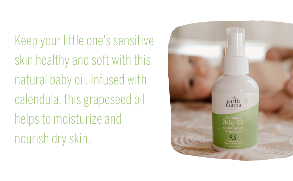 Earth Mama Calendula Baby Oil Massage Oil for Newborn