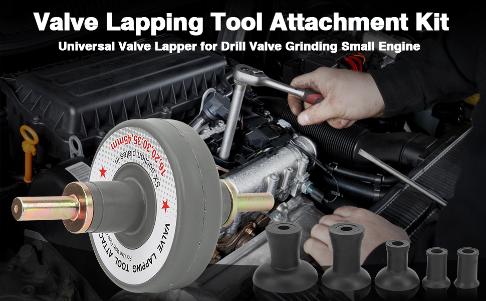 BOROCO Engine Valve Lapper Kit, Valve Lapping Tool Attachment with 5