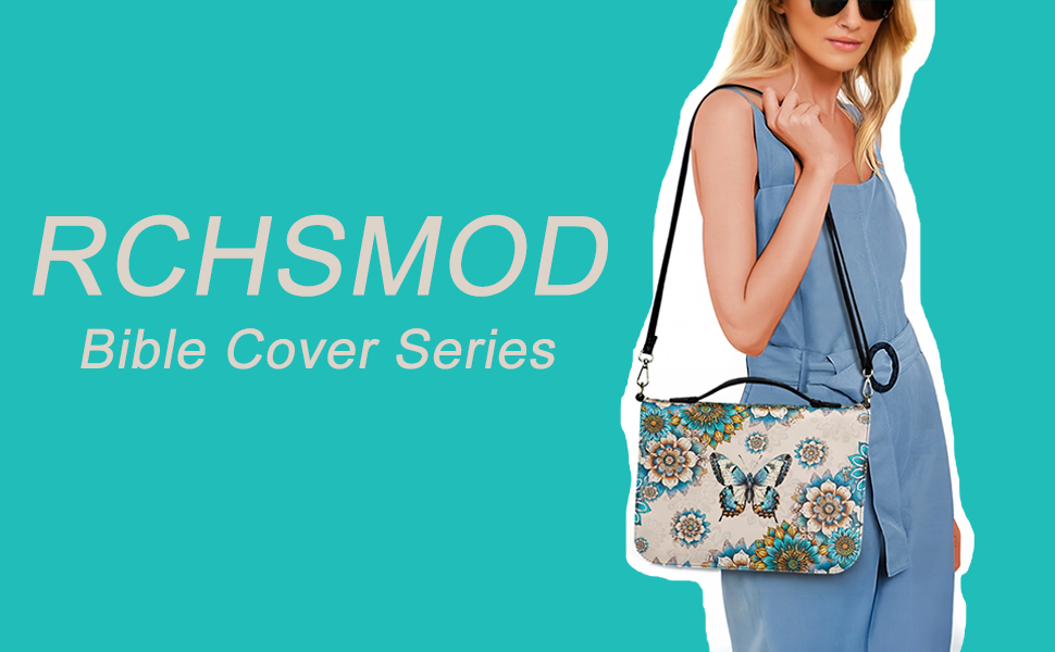 Rchsmod Panda Moon Flower Star Print Bible Cover for Women Men Faux Leather Bible