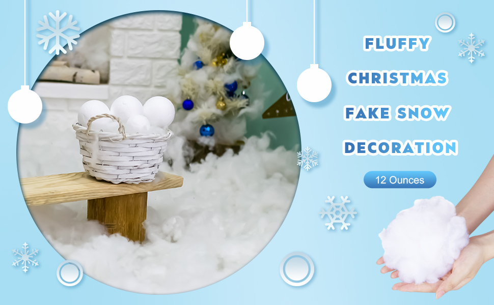 ANVAVO Artificial Christmas Snow Fluffy Fake Snow for Christmas Tree Table Fireplace