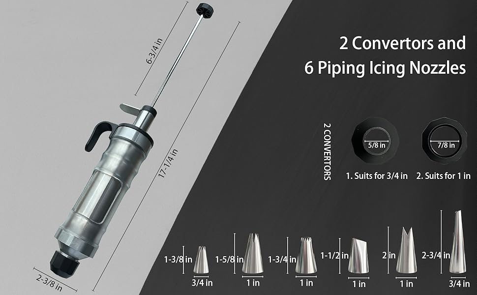 Icing Decoration Gun Set, Stainless Steel Cake Decorating Kit, Buttercream Frosting