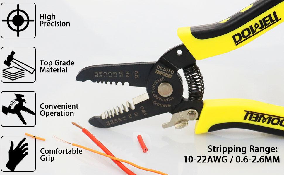 DOWELL 1022 AWG Wire Stripping Tool Wire Stripper Cutter Pliers Tool