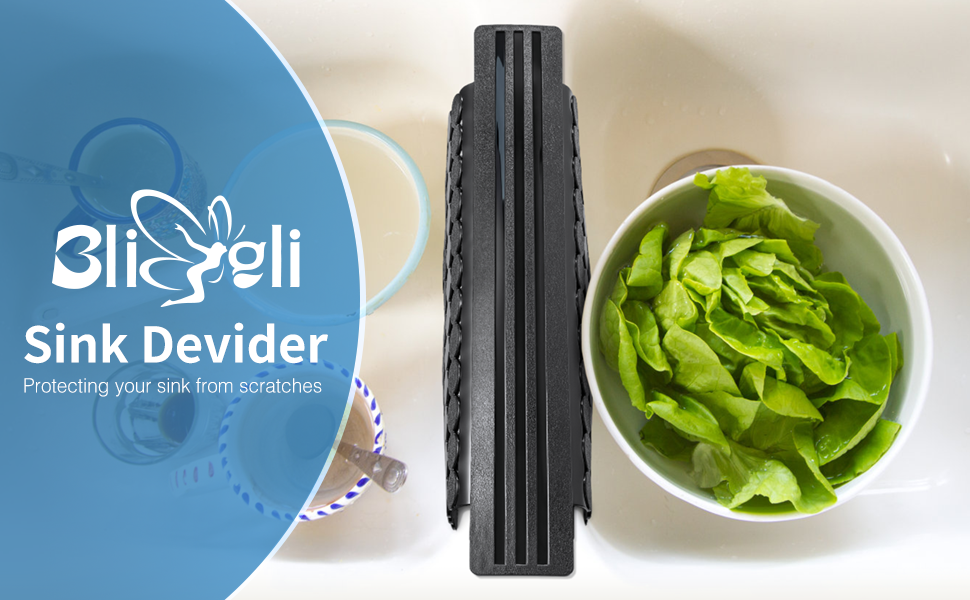 Bligli Plastic Sink Saddle, Sink Divider Mat with Strong