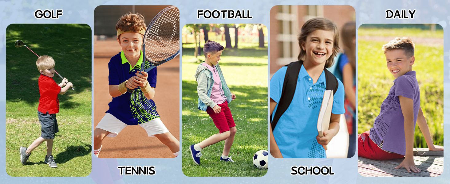 golf, tennis, football, school, daily