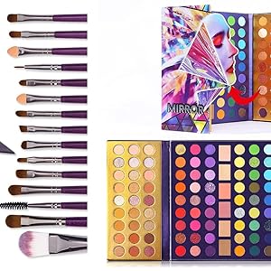 UCANBE Eyeshadow Makeup Set -114 Shades MIRROR Palette,+20 Soft Brushes Set