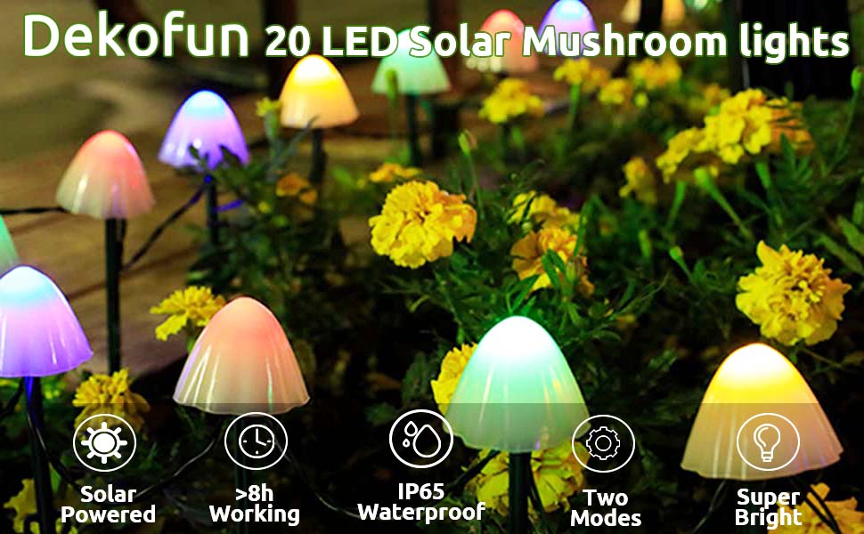 solar mushroom lights