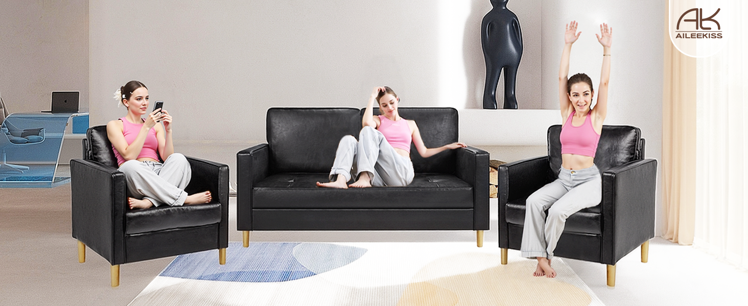 3-Piece Living Room Sectional Sofa Set